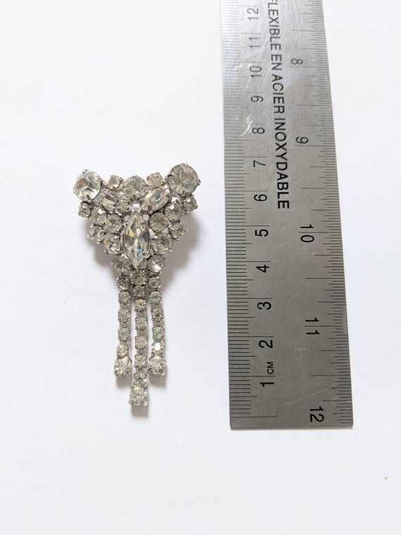 Rhinestone Tassel Triangle Brooch for Men - Gem