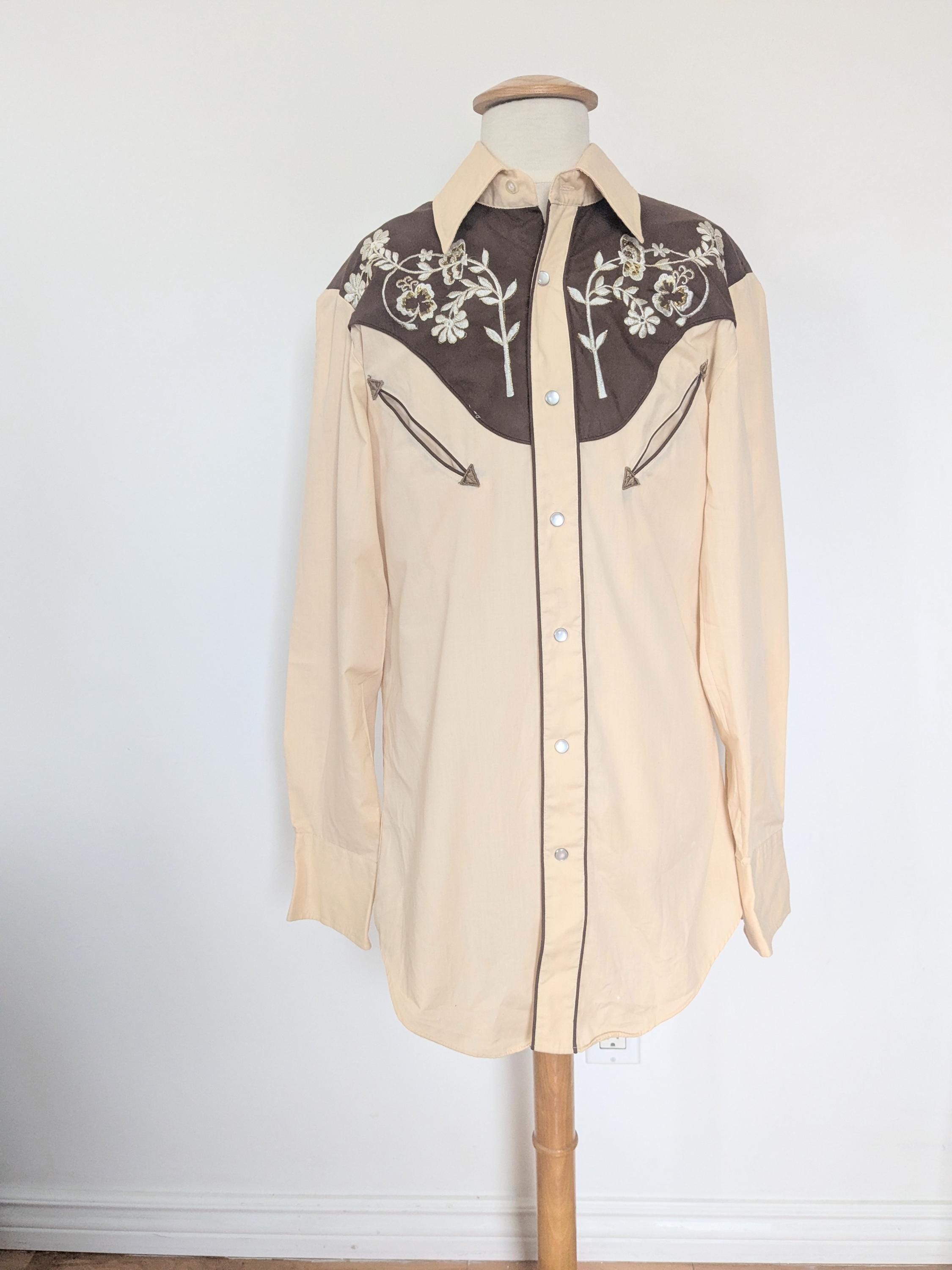 Chemise Western Roper Femme 3XL Imprimé Floral Beige - Manches Courtes, Neuf Avec étiquettes