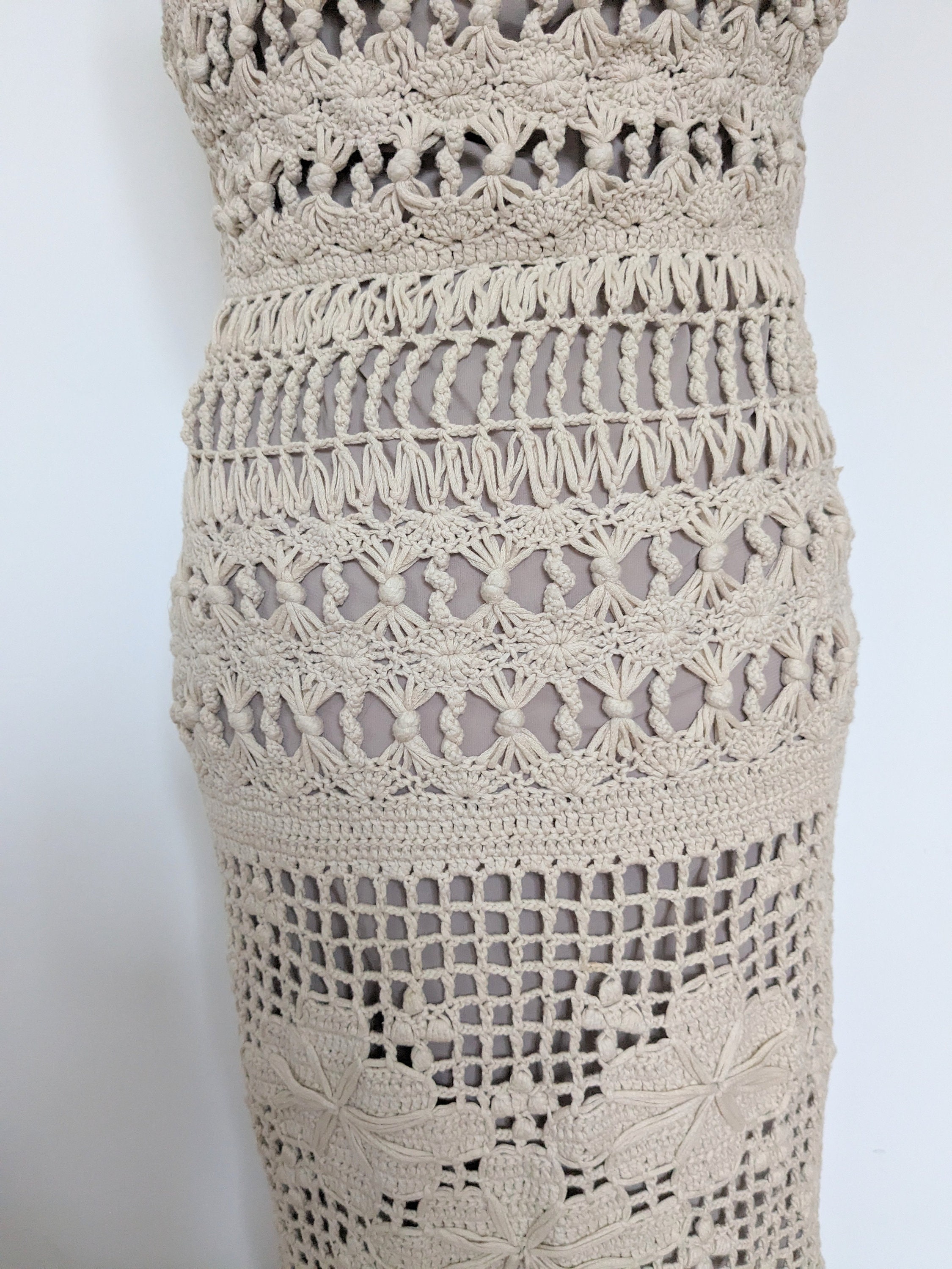 white christmas dresses TALK ABOUT ME CROCHET MAXI DRESS – AKIRA main image 1