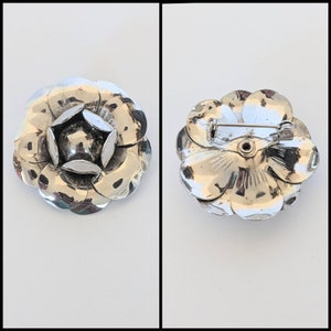 Silver Flower Brooch for Men