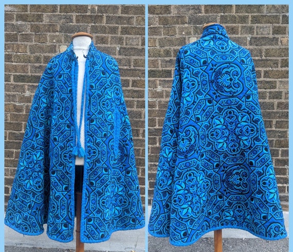 Blue Patterned Cape