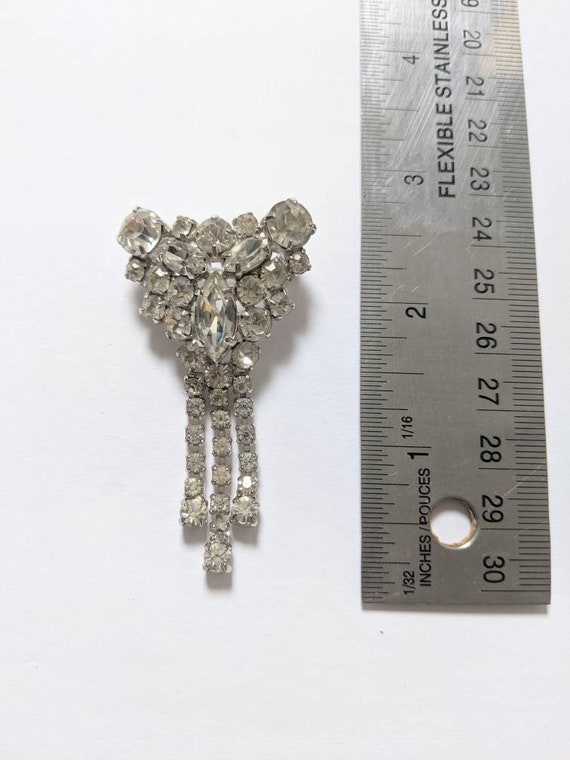 Rhinestone Tassel Triangle Brooch for Men - Gem