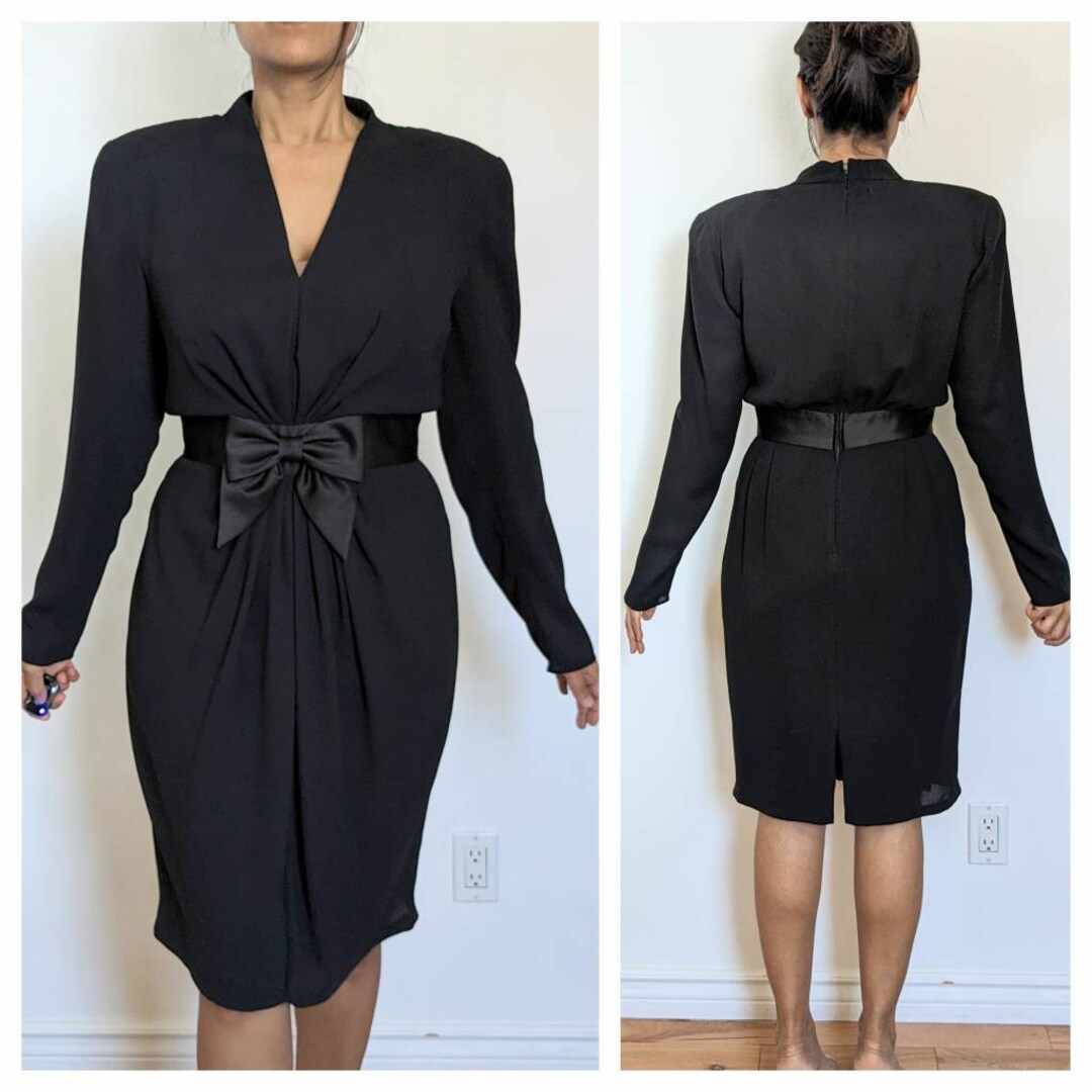 Big Shoulder Dress 80s Etsy Canada