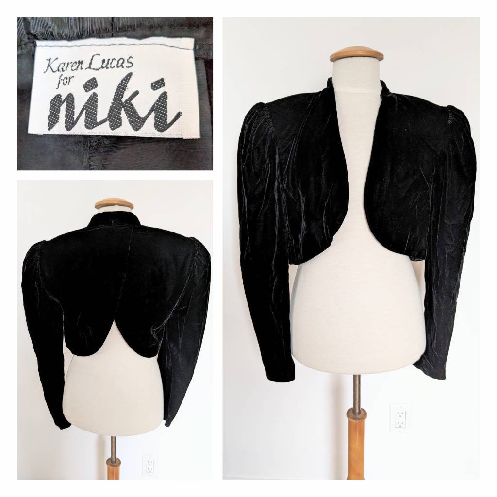 Black Bolero Jacket with Piping-Size 12 only