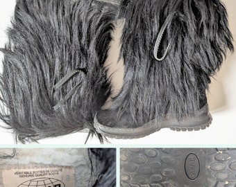Black Pajar Fur Boots. Size 8