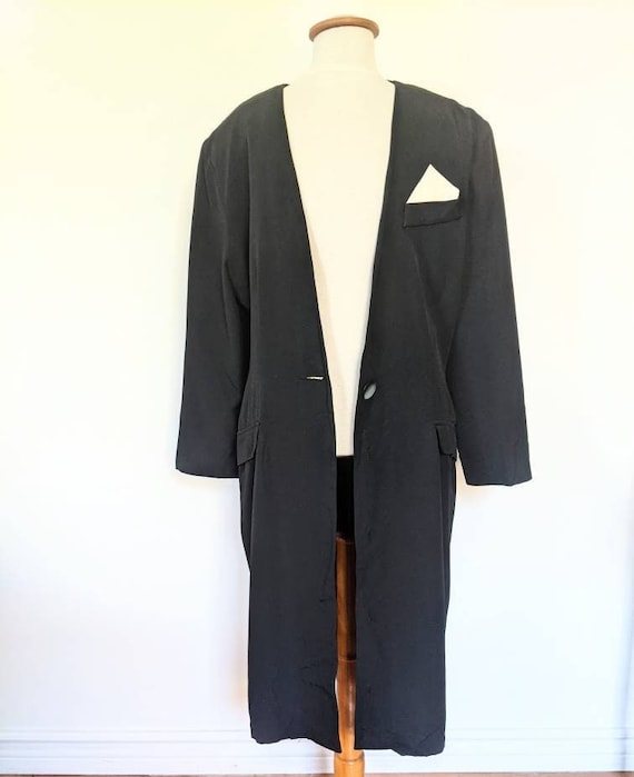 80s Black Blazer Dress Sophisticate - image 2