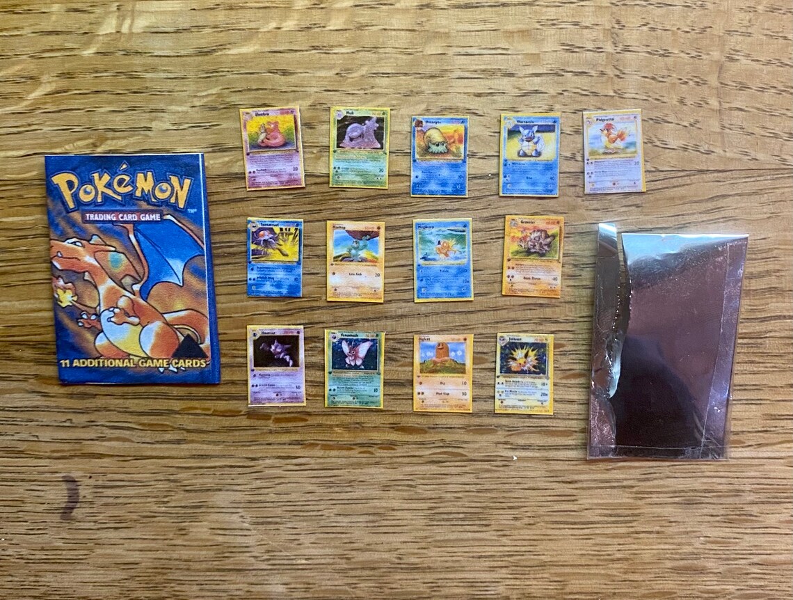1st Generation Miniature Pokémon Cards Openable Miniature | Etsy