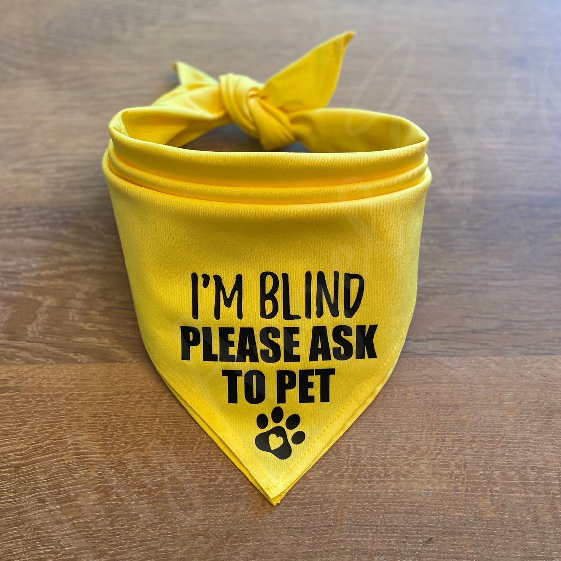 BLIND DOG Bandana for Large Dogs I'm Blind Please Ask To Etsy