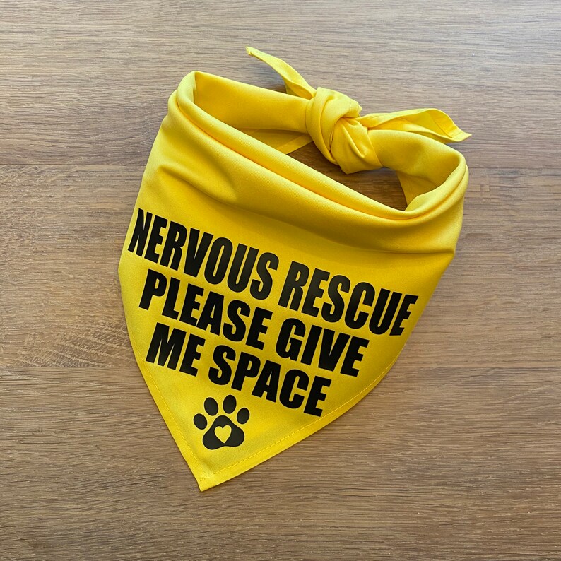 NERVOUS RESCUE Dog Bandana for Large Dogs Please Give Me Etsy
