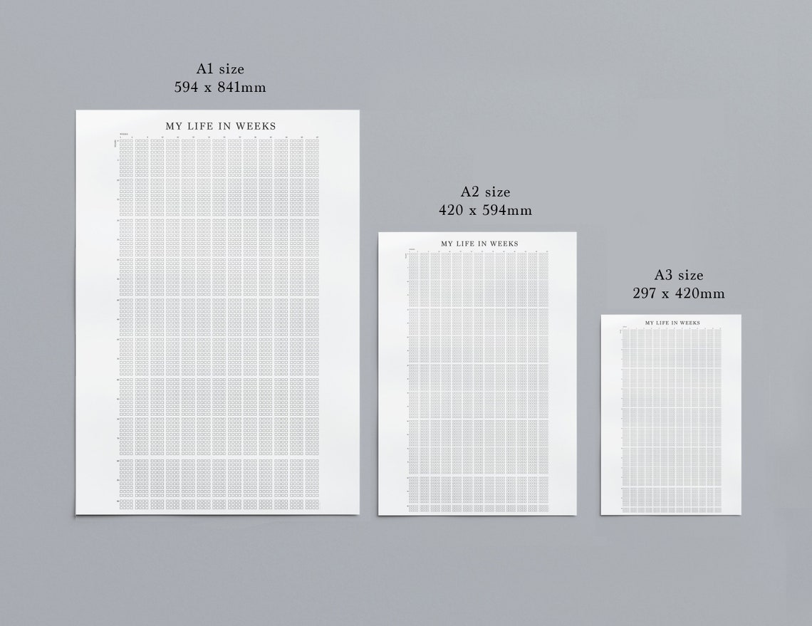 My Life in Weeks Calendar Planner Physical Poster Etsy My Life in Weeks Calendar Planner Physical Poster Etsy