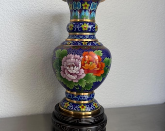 Large Blue Chinese Cloisonne Vase｜Eclectic Style Home Decor