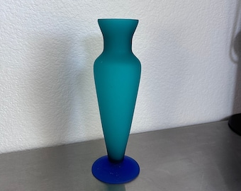 Vintage Italian Satinato Series Glass Vase attributed to Carlo Moretti, 1970s