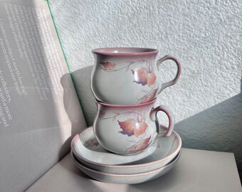 Vintage Hand Crafted Denby Twilight Pottery Cup | Hand Made in England | Espressos Cup | Mid Century Modern Tea Cup | Set of 2