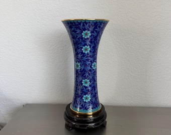 Blue  Chinese Cloisonne Vase｜Eclectic Style Home Decor