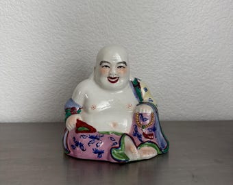 Antique Chinese Porcelain Statue Laughing Hotei Buddha Buddhist