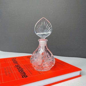 Vintage Etched Floral Perfume Bottle | Art Glass Collection