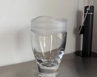 Vintage Villeroy & Boch Elegant Crystal Vase signed | Contemporary Style Home Decor | Mid-Century Decor | Heavy Vase | 10-1/4" Tall