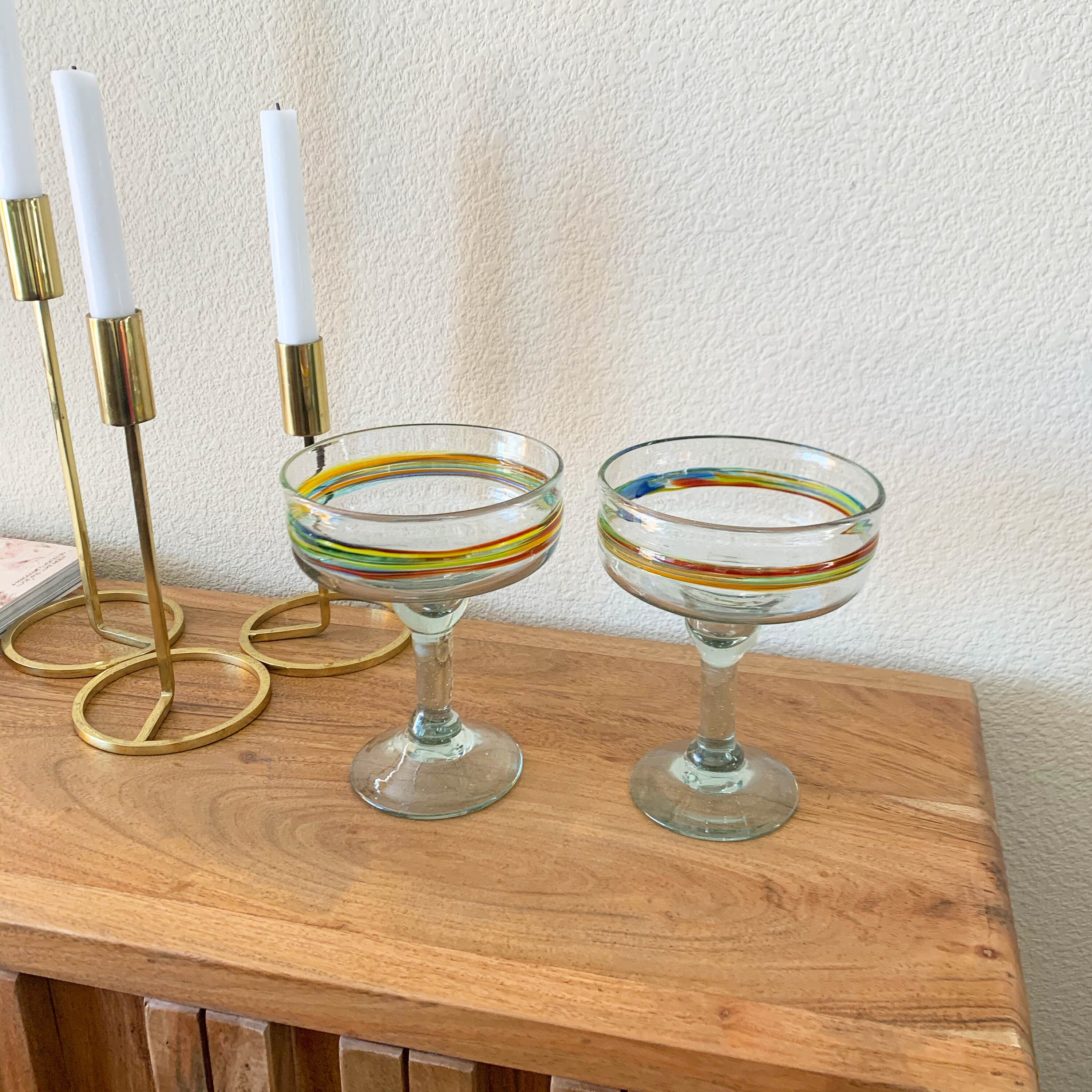 Lysenn Stemless Margarita Glasses Set of 2 - Elegant Vertical Stripes  Cocktail Glasses – Premium Han…See more Lysenn Stemless Margarita Glasses  Set of