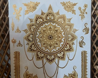 Goudfolie Mandala Tijdelijke Tattoo