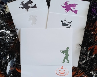 Bats Card set Spooky Season Notecards Printed on Cotton Paper | Halloween Letterpress Cards with Envelopes 6