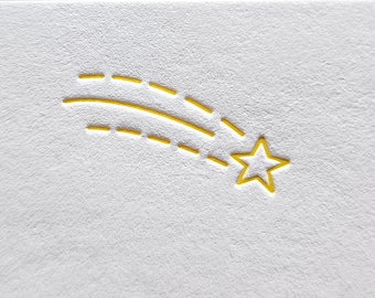 Letterpress Shooting Star Notecards | Handmade Cotton Stationery