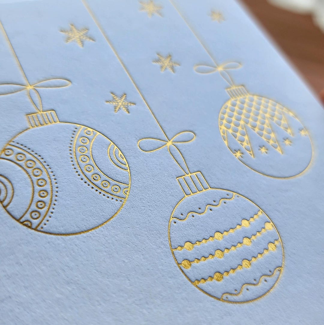 Gold foil letterpress holiday card