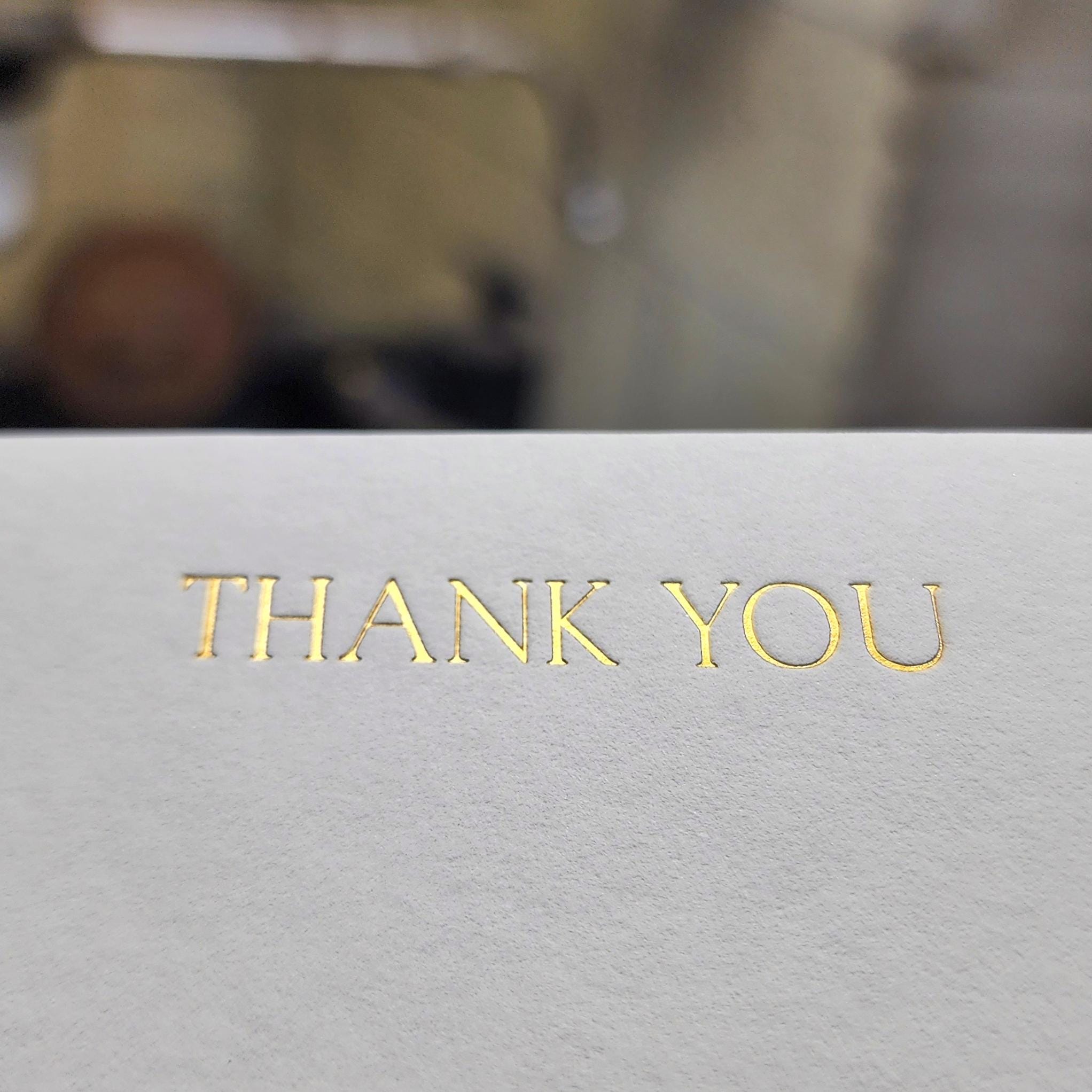 Gold Foil Thank You Cards Letterpress Cotton Stationery Set