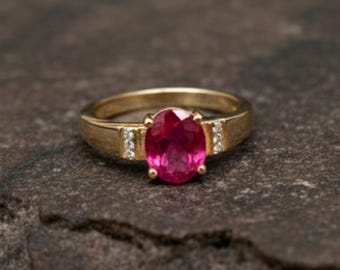 Dainty Ruby Ring: 925 Sterling Silver Gemstone Jewelry Gift