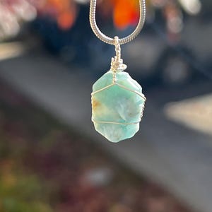 Larimar Crystal Necklace/ Gemstone Gift/ Crystal Jewelry