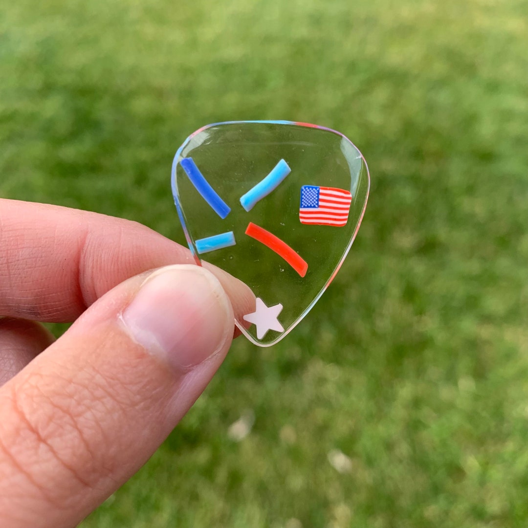 American Flag Guitar Pick Resin Guitar Picks Firework Guitar Etsy