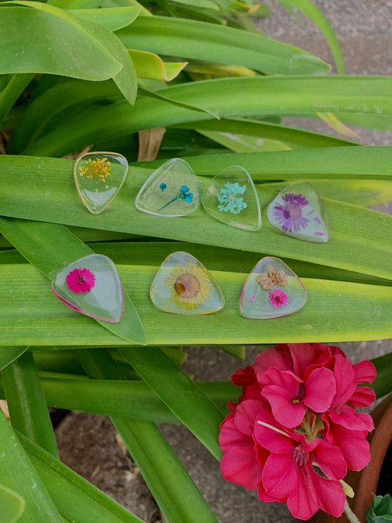 Dried Flower Guitar Pick, Flower Guitar Picks, Pack of Dried Flower Guitar  Picks, Resin Pick, Resin Guitar Pick, Flower Resin Guitar Picks 