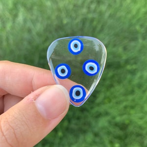 Handmade Resin Evil Eye Guitar Pick, Mediterranean Matia Pick