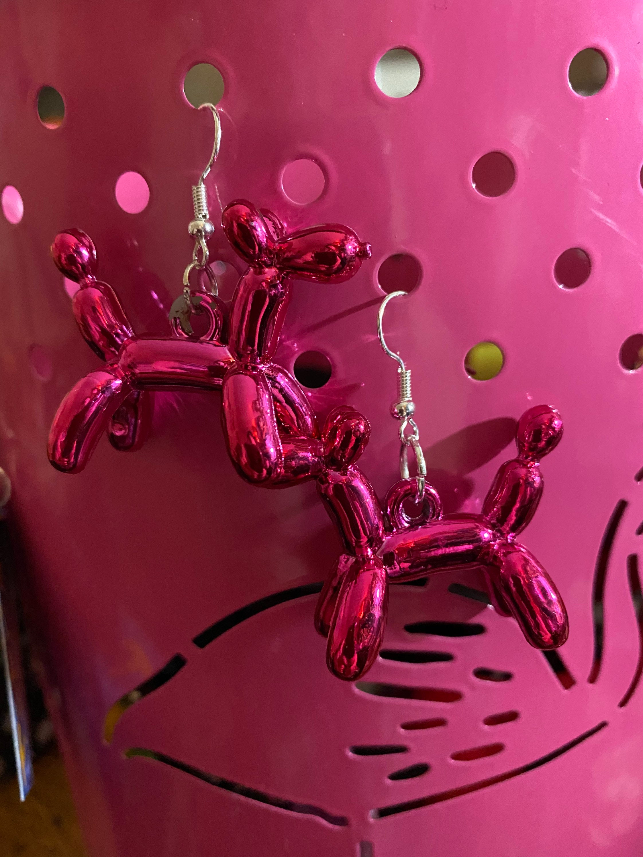 mardi gras balloon dog earrings