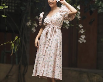 Mother and Daughter Dresses,Mom & Me,Photoshoot Dresses,Summer,Fall,Spring,Matching,Mommy and Me,Handmade,Cotton,Elegant,Comfortable,Flower