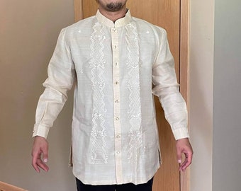 Barong Tagalog, Pinya Cocoon, Philippine Fabric, Formal Wear, Embroidered Top, For Father, Filipino Wedding Wear, For Him, Barong,FOR Groom