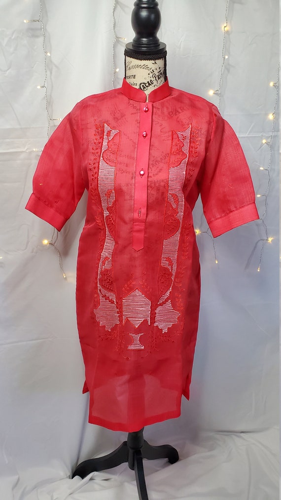 red barong dress Filipiniana Ladies Barong High Quality (Dark Red) BUY 3 GET 1 FREE