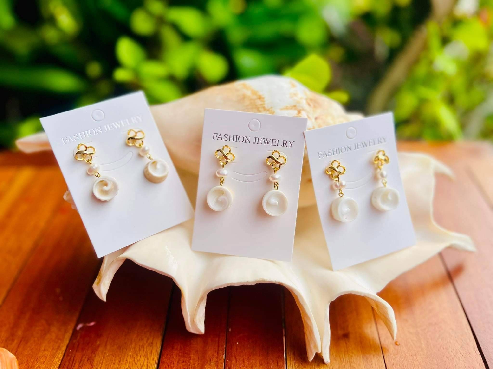Carved Mother Of Pearl Flower Earrings - Rowena Watson Jewellers-487650