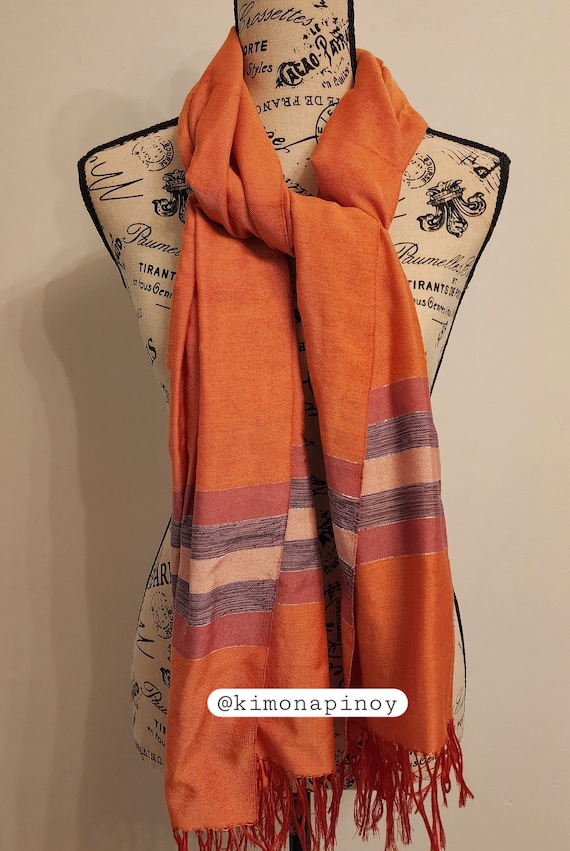 Spring Scarf, Hablon, Hand Made, Hand Loomed, Hand Woven Cold