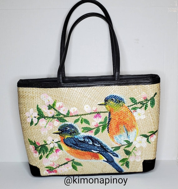 Painted, Handwoven Bag, Eco-friendly, Sustainable, Gift for  display picture 1