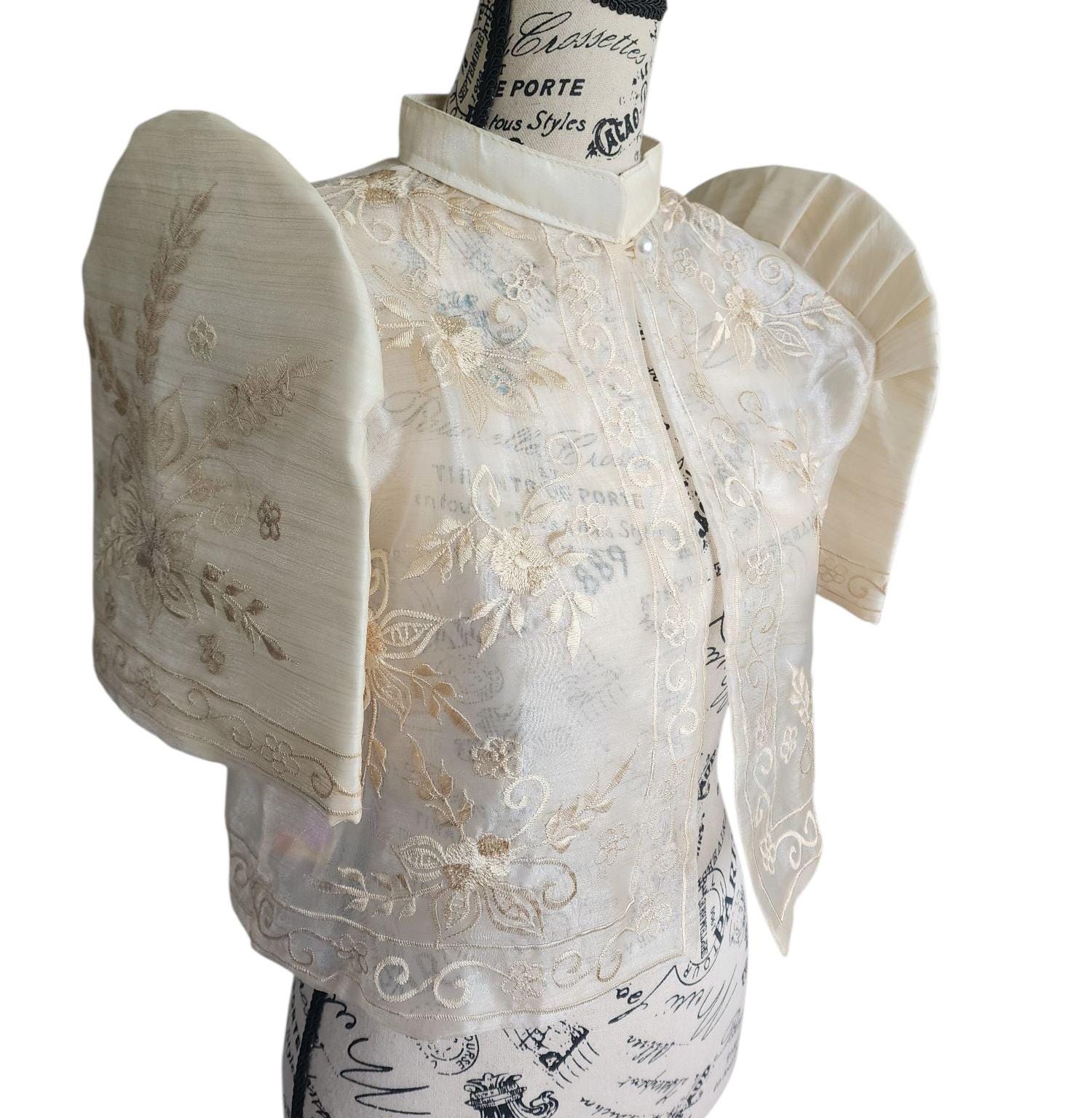 Modern Filipiniana Dress Beige - Etsy