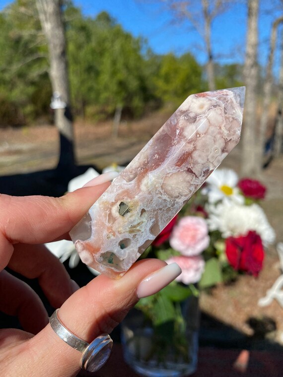 Cherry Blossom Flower Agate With Pyrite Etsy