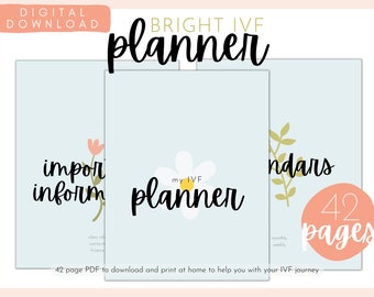 IVF Planner | Bright & Happy IVF Journal | Infertility Journal | IVF | ttc journal | infertility | ivf gift | infertility gift