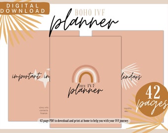 Boho IVF Planner | Digital IVF Journal | Printable Infertility Journal and Planner | ivf | ttc journal | ivf gift | ivf printable planner
