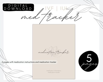 IVF IUI Medication Tracker | Medication Planner | iui medications | ivf meds | medication planner | infertility med planner