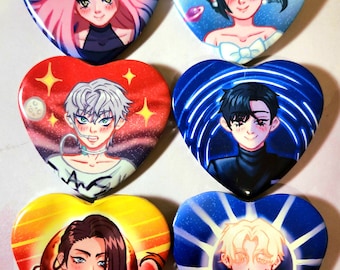 Alien Stage (ALNST) || 2.25" Heart Shaped Buttons