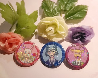 Beastars 1" inch Holographic Buttons