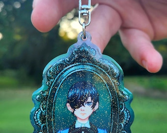 Black Butler (Kuroshitsuji) || 3" Inch Gradient Glitter Epoxy Keychains