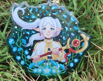 Frieren || 3" Inch Gradient Glitter Epoxy Keychain