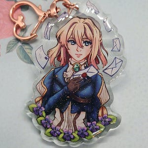 Violet Evergarden || 3&quot; Inch Glitter Epoxy Keychain