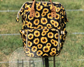 sunflower backpack diaper bag